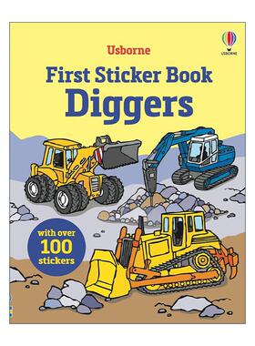 英文原版 First Sticker Book Diggers 认识不同的拖拉机 儿童益智贴纸书 英文版 进口英语原版书籍