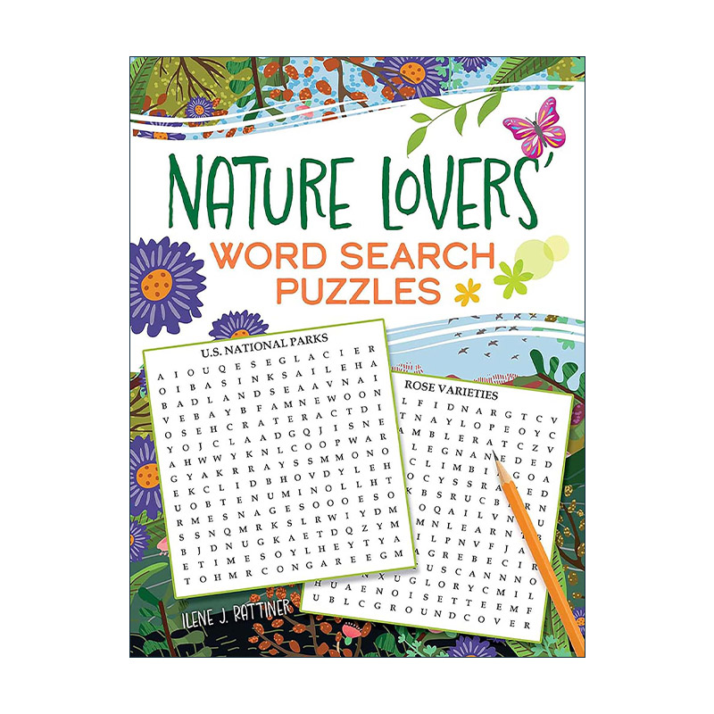 英文原版 Nature Lovers' Word Search Puzzles 自然爱好者的单词搜索谜题 益智游戏 Ilene J. Rattiner 英文版 进口英语原版书籍