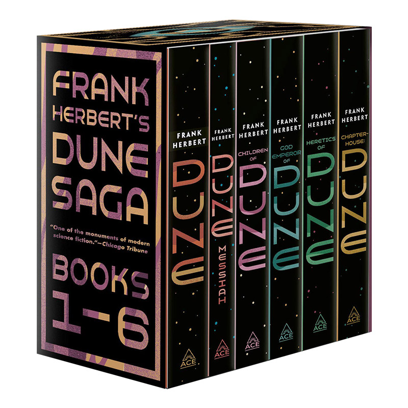 沙丘六部曲1-6册盒装英文原版 Frank Herbert's Dune甜茶海王张震同名电影科幻小说弗兰克赫伯特当代科幻史诗原著畅销书英文版