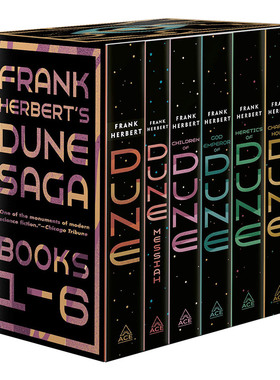 沙丘六部曲1-6册盒装 英文原版 Frank Herbert's Dune 甜茶海王张震同名电影科幻小说 弗兰克赫伯特 当代科幻史诗原著畅销书英文版