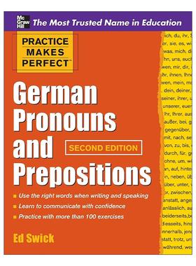 原版 Practice Makes Perfect German Pronouns & Prepositions 孰能生巧 德语代词和介词 第2版 进口原版书籍