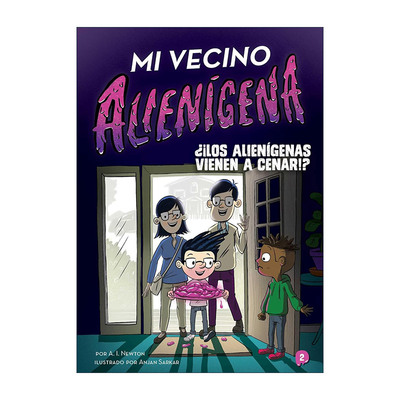 原版 Mi vecino alienigena 2 ??Los alienigenas vienen a cenar 隔壁的外星人 吃晚饭 西班牙版 章节书进口英语原版书籍