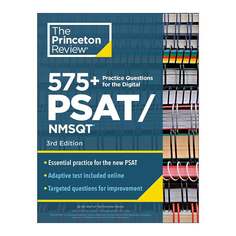 英文原版 575+ Practice Questions for the Digital PSAT/NMSQT 3rd Edition 普林斯顿数字化学术评估测试预考及全美优秀学生奖学
