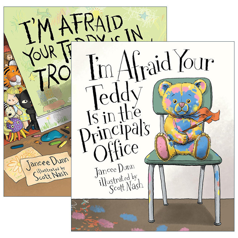 英文原版 I'm Afraid Your Teddy 惹祸的泰迪熊系列2册 儿童精装活动绘本 英文版 进口英语原版书籍