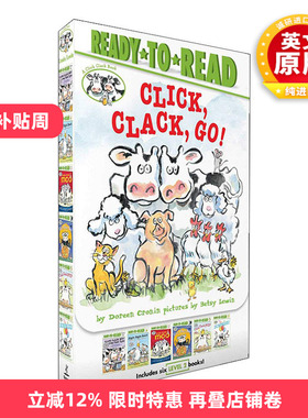 英文原版 Click Clack Go 嘻哈农场6本套装合集  咔嗒咔嗒哞 奶牛会打字 英文版 进口英语原版书籍