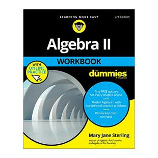 代数1练习册达人迷 书籍 进口英语原版 英文版 第3版 Dummies for Workbook Algebra 英文原版