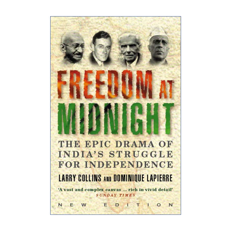 英文原版 Freedom at Midnight 自由与荣耀 1947年印巴独立实录 拉莱·科林斯 多米尼克·拉皮埃尔 英文版 进口英语原版书籍 书籍/杂志/报纸 人文社科类原版书 原图主图