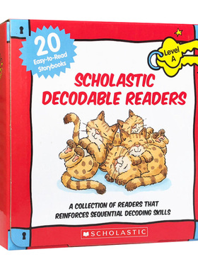 英文原版 Scholastic Decodable Readers Box Set Level A 学乐自然拼读初级盒装20册 儿童启蒙学习英语分级绘本 英文版