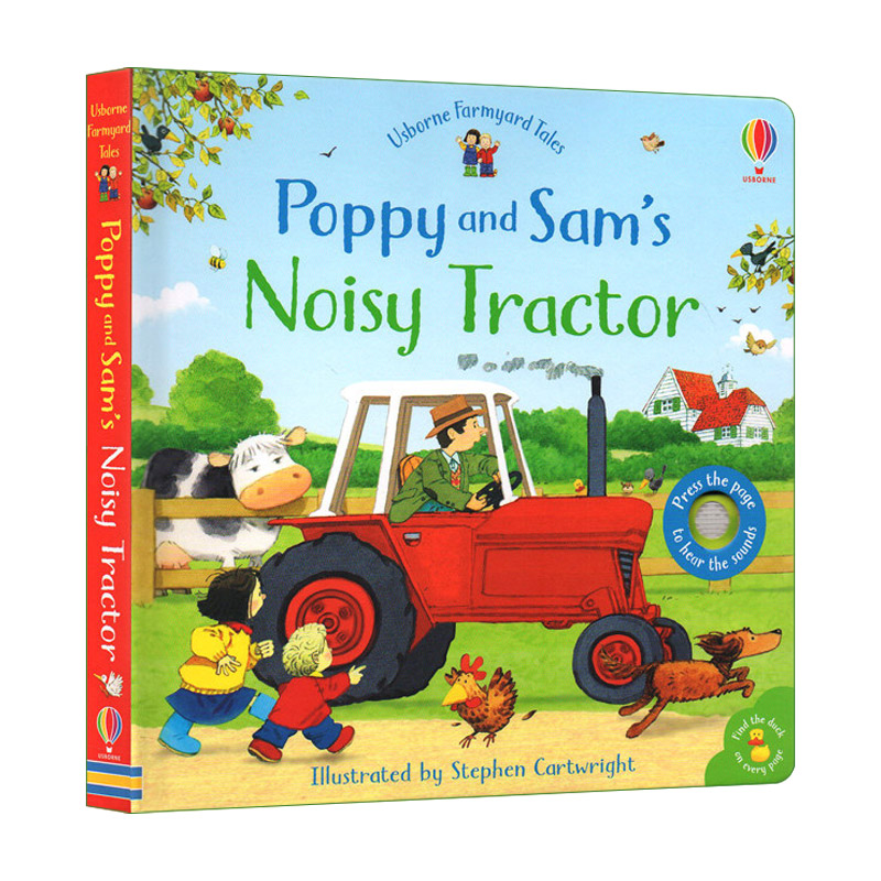 英文原版 Poppy and Sam's Wind-Up Tractor Book 上发条的拖拉机 纸板书 英文版 进口英语原版书籍