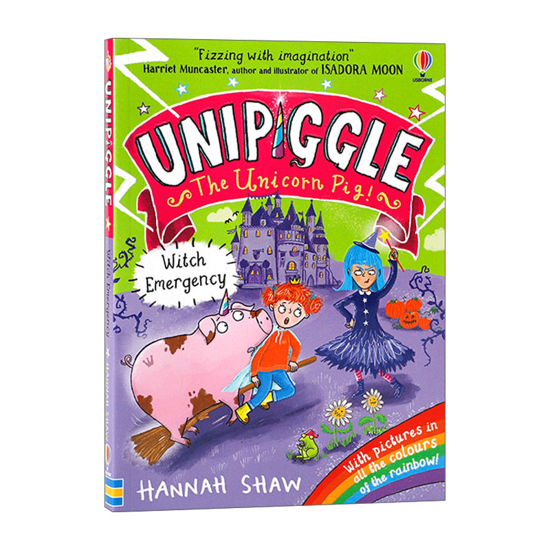 英文原版Usborne Unipiggle: Witch Emergency 独角猪 失踪的魔法书 尤斯伯恩儿童全彩幽默搞笑章节桥梁书 进口英语原版书籍