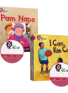 英文原版 BigCat Phonics Pink Band 1 柯林斯大猫自然拼读系列1级别A&B 16册 附CD 英文版 进口英语原版书籍