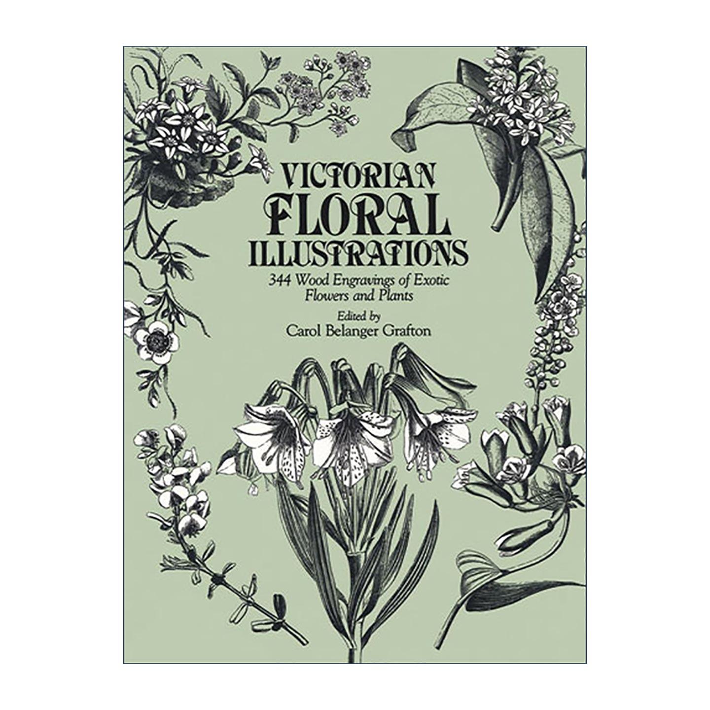 英文原版 Victorian Floral Illustrations 维多利亚花卉插图 植物版画集 装饰设计素材 英文版 进口英语原版书籍