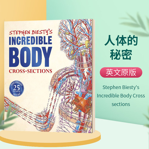 不可思议的大剖面 人体的秘密 英文原版 Stephen Biesty's Incredible Body Cross sections 25周年版 DK科普百科英文版进口英语书