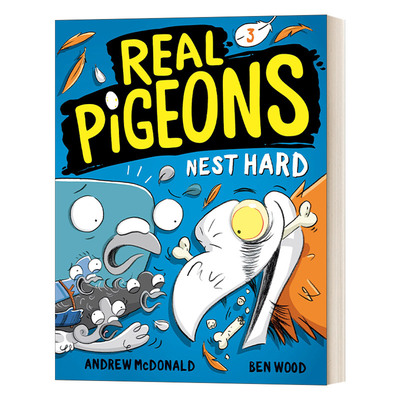 英文原版 Real Pigeons Nest Hard 真正的鸽子系列3 努力地筑巢 儿童侦探推理漫画图画小说 Andrew Mcdonald 精装 进口英语书