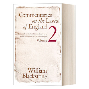 英文原版 Commentaries on the Laws of England  Volume 2 英国法释义 卷二 William Blackstone 英文版 进口英语原版书籍