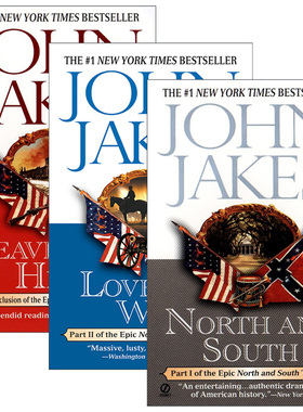英文原版 North and South Trilogy 南北战争三部曲 3册 历史小说 John Jakes 英文版 进口英语原版书籍