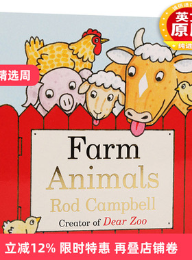 农场动物 英文原版绘本 Farm Animals 儿童英语启蒙纸板书 英文版进口原版书籍 Rod Campbell