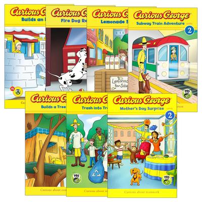 英文原版 Curious George 好奇猴乔治分级读物Level 2系列7册 建造树屋 变废为宝 建造冰屋 柠檬水摊位 英文版 进口英语原版书籍