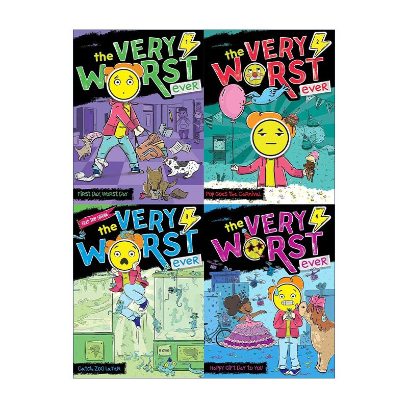 英文原版 The Very Worst Ever Collectio 倒霉故事4册盒装 儿童幽默章节书 英文版 进口英语原版书籍