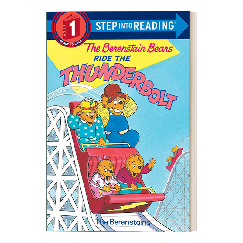 英文原版 Step into Reading 1 - The Berenstain Bears Ride the Thunderbolt 小熊一家坐过山车 兰登分级读物1 英文版 进口书