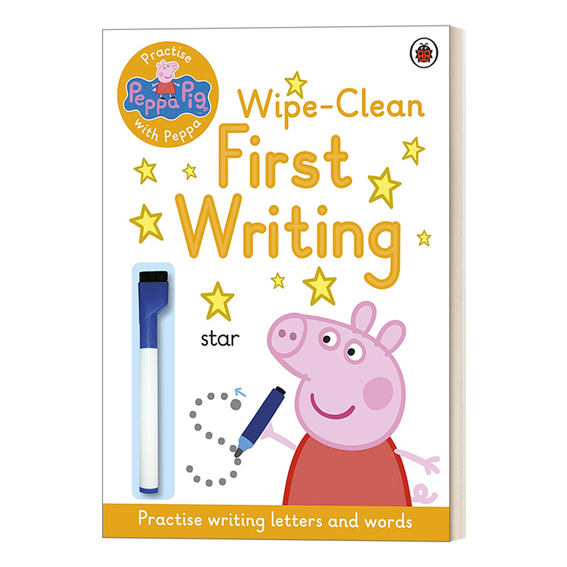 英文原版 Peppa Pig: Practise with Peppa Wipe-Clean First Writing 小猪佩奇可重复擦写书 字母练习 英文版 进口英语原版书籍