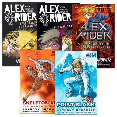 英文原版 The Graphic Novel Alex Rider 少年007系列5册 儿童动作冒险漫画小说 Anthony Horowitz 英文版 进口英语原版书籍