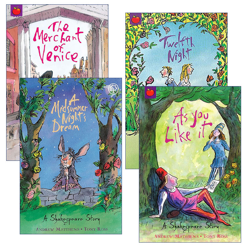 英文原版 A Shakespeare Story 莎士比亚故事 莎士比亚四大喜剧4册 皆大欢喜 第十二夜 威尼斯商人 仲夏夜之梦 英文版 进口书籍
