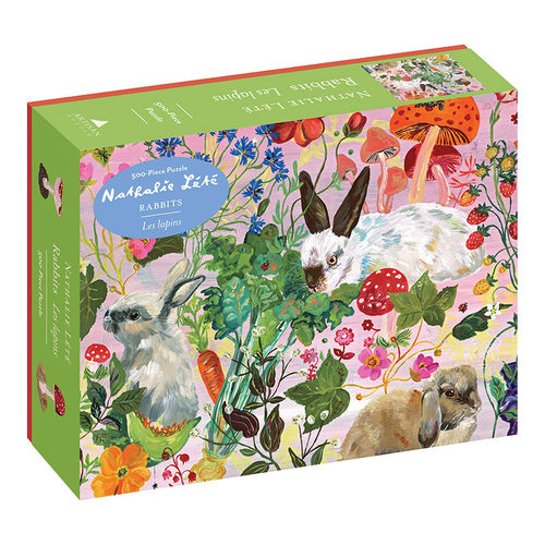 英文原版 Nathalie Lété Rabbits 500-Piece Puzzle 兔子拼图 500片拼图500-Piece Puzzle 英文版 进口英语原版书籍