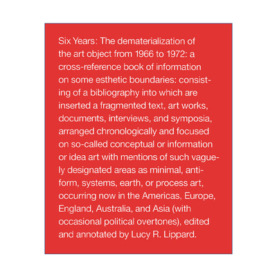 英文原版 Six Years 六年 1966至1972年艺术的去物质化 历史 Lucy R. Lippard 英文版 进口英语原版书籍