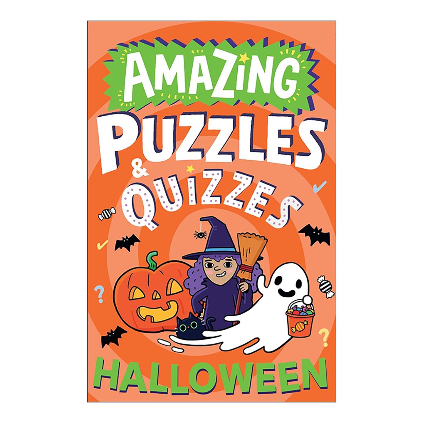 英文原版 Amazing Halloween Puzzles and Quizzes 万圣节儿童奇妙谜题书 120个头脑风暴谜题 英文版 进口英语原版书籍