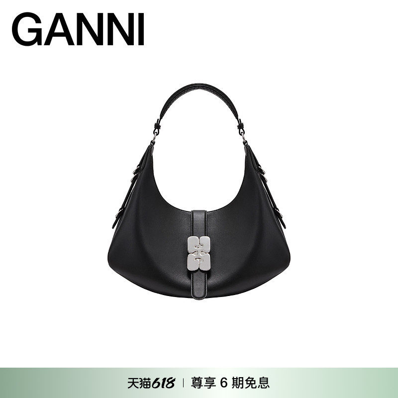 【春夏新款】GANNI女包 Kat Bag优雅弧形铆钉手提包手袋 A7296099