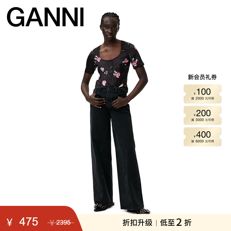 11高腰宽松直筒GANNI长裤