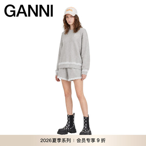 【新品会员9折】GANNI女装 早秋百搭慵懒卫衣长袖T恤 A1060070920