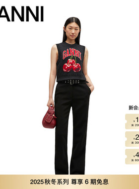 GANNI女装 经典樱桃图案马甲背心无袖毛衣针织衫A1070264252