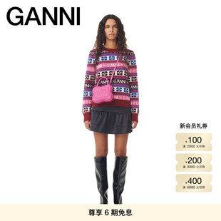 GANNI女装 蝴蝶logo羊毛混纺毛衣针织衫 K2123999
