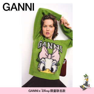 Disney 趣味黛丝图案长袖 针织衫 A107023808J 圆领毛衣 GANNI
