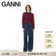 K2049785 毛衣针织衫 GANNI女装 红色条纹圆领修身