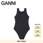 露背运动连体泳衣泳装 GANNI女装 LOGO经典 A4050099