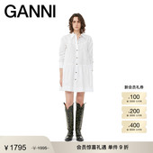 连衣裙小白裙 GANNI女装 式 衬衫 F8716151 白色短款
