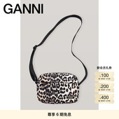 GANNI女包 可调节肩带豹纹印花斜挎包 A3431943