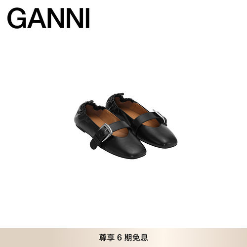 GANNI女鞋 轻便黑色百搭简约潮流时尚平底鞋休闲风单鞋 S3117099
