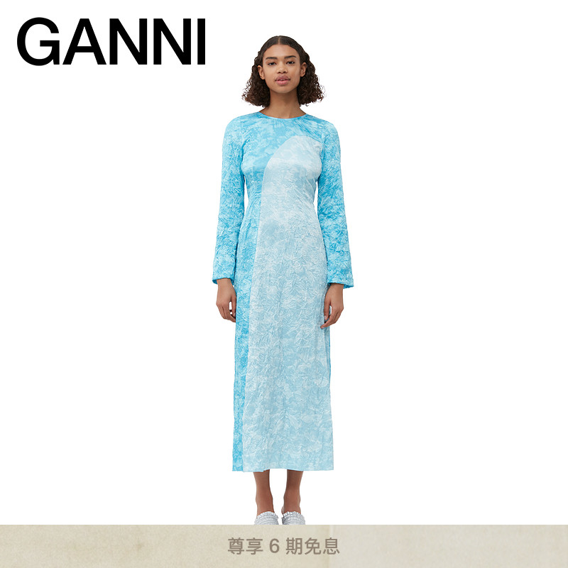 春夏露背丝缎连衣裙GANNI