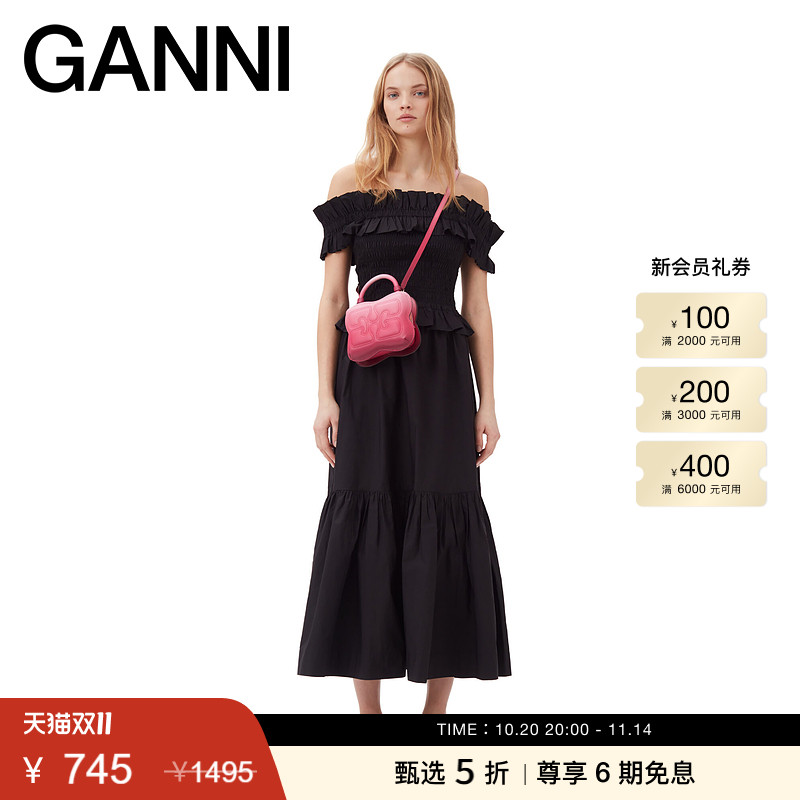 棉府绸GANNI新品一字衬衫