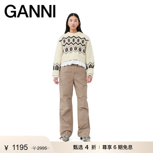 新品提花短款羊毛衫GANNI