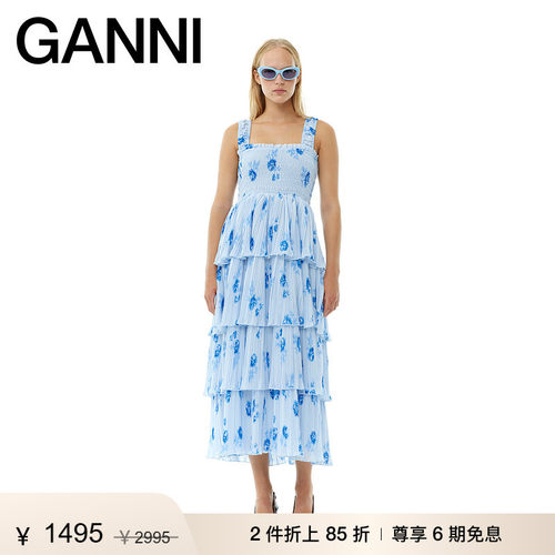 钓系约会裙约会连衣裙GANNI长裙
