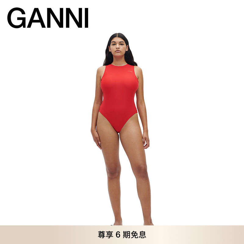 GANNI女装 高领运动休闲打底百搭裙子舒适泳装连体泳衣 A4050472