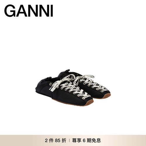 【2件85折】GANNI女鞋 复古系带运动芭蕾鞋休闲单鞋 B1040014099