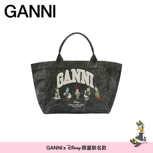 【GANNI x Disney】黛丝图案复古大号纹理手提托特包 B2110063150