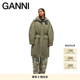 GANNI女装 连帽派克大衣W1013861 橄榄绿简约抽绳时尚