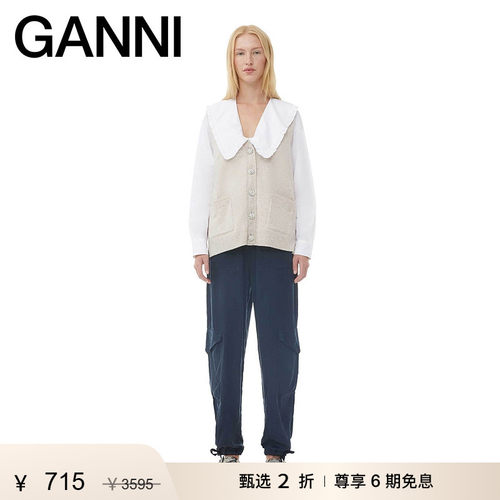 新品针织马甲背心GANNI